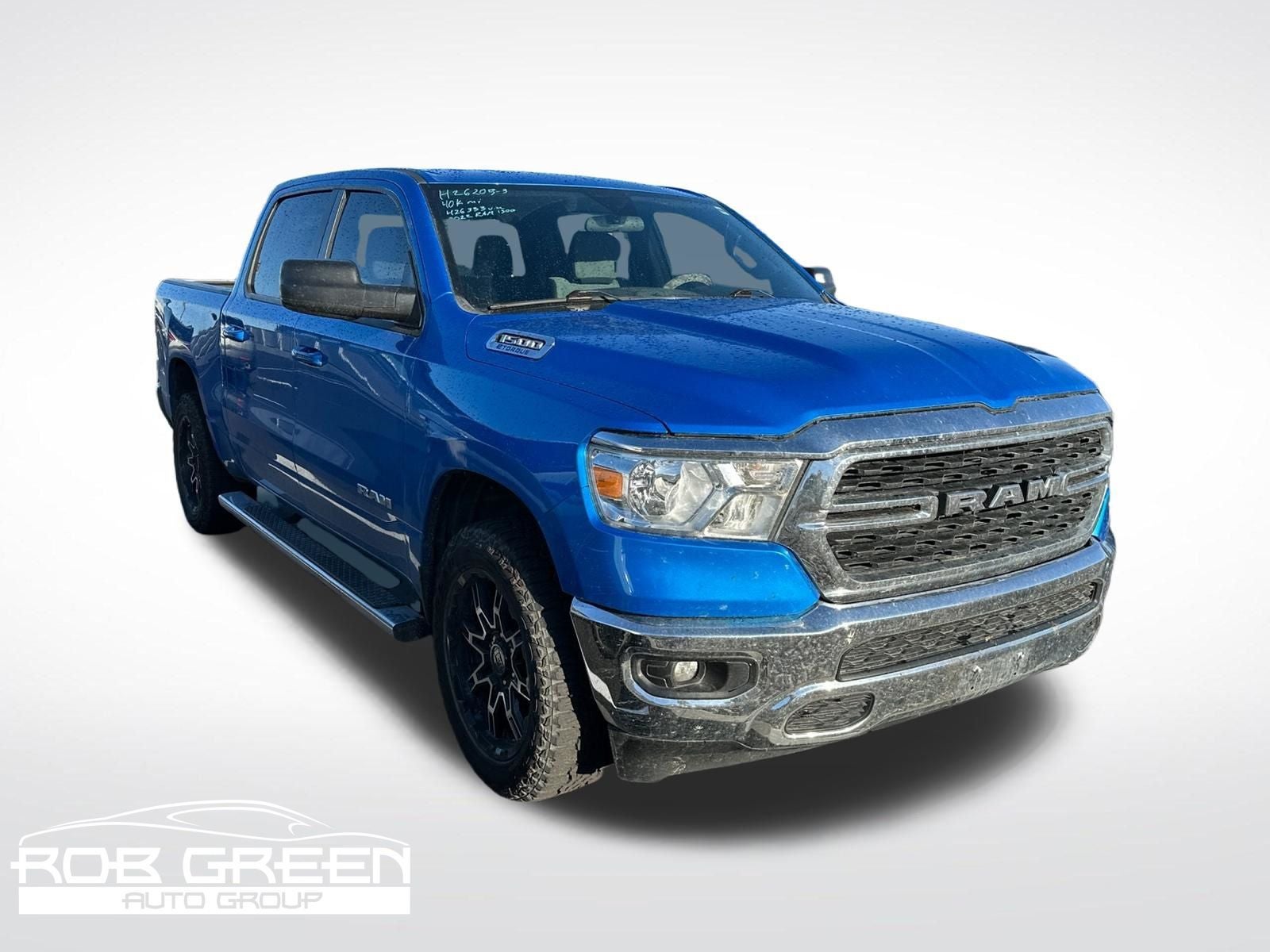 2022 RAM 1500 Big Horn/Lone Star in Hydro Blue Pearlcoat — front three-quarter view