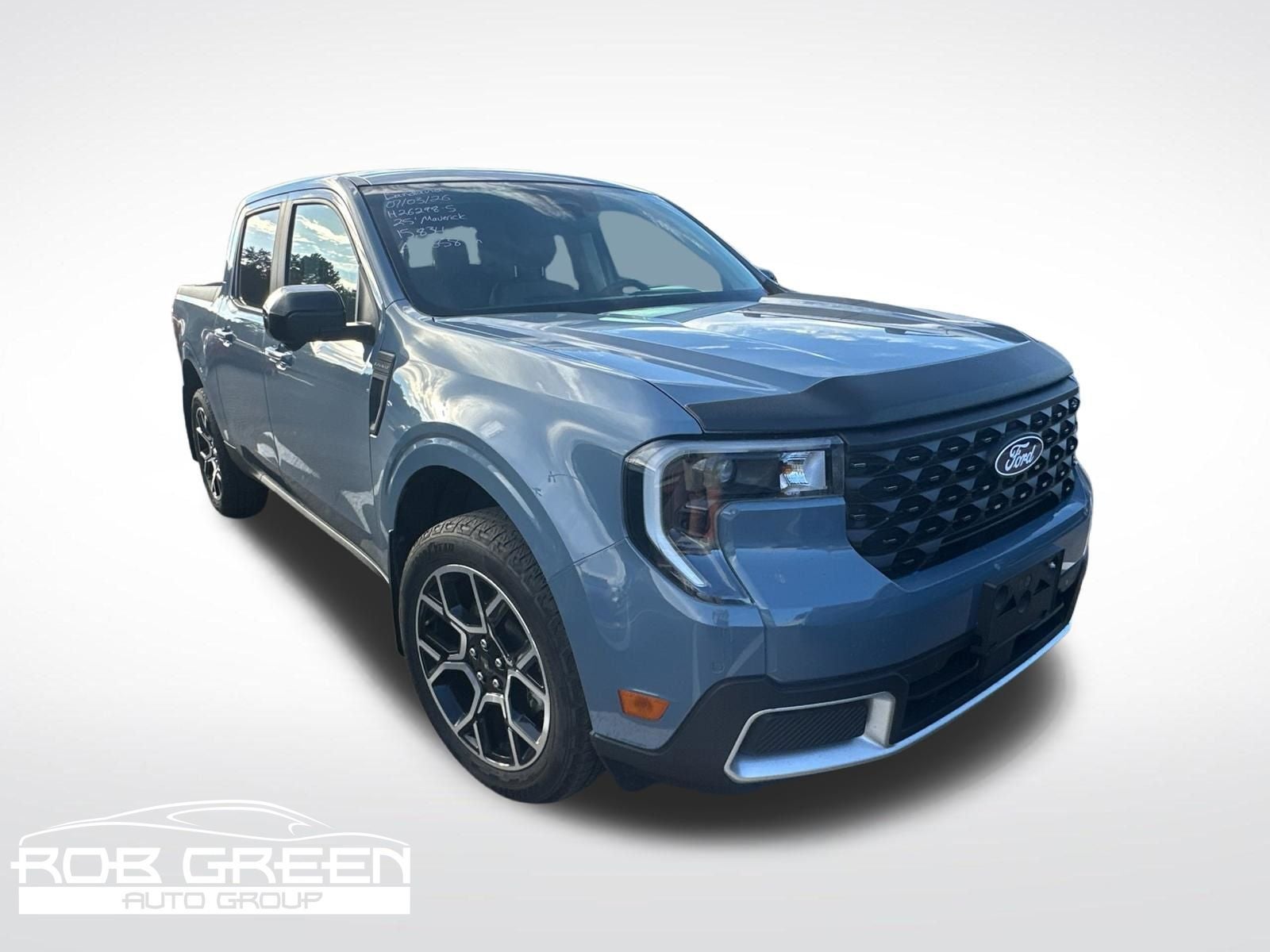 2025 Ford Maverick Lariat in Azure Gray Metallic — front three-quarter view