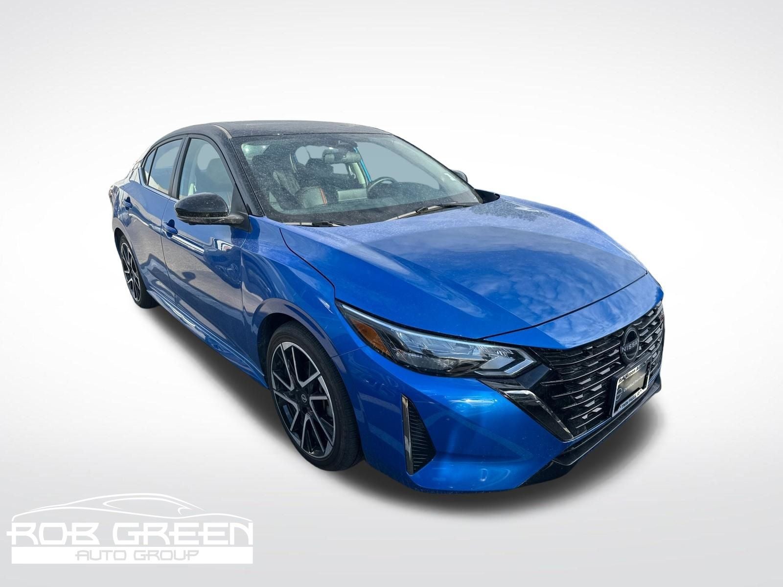 2025 Nissan Sentra SR in Electric Blue Metallic/Super Black — front three-quarter view