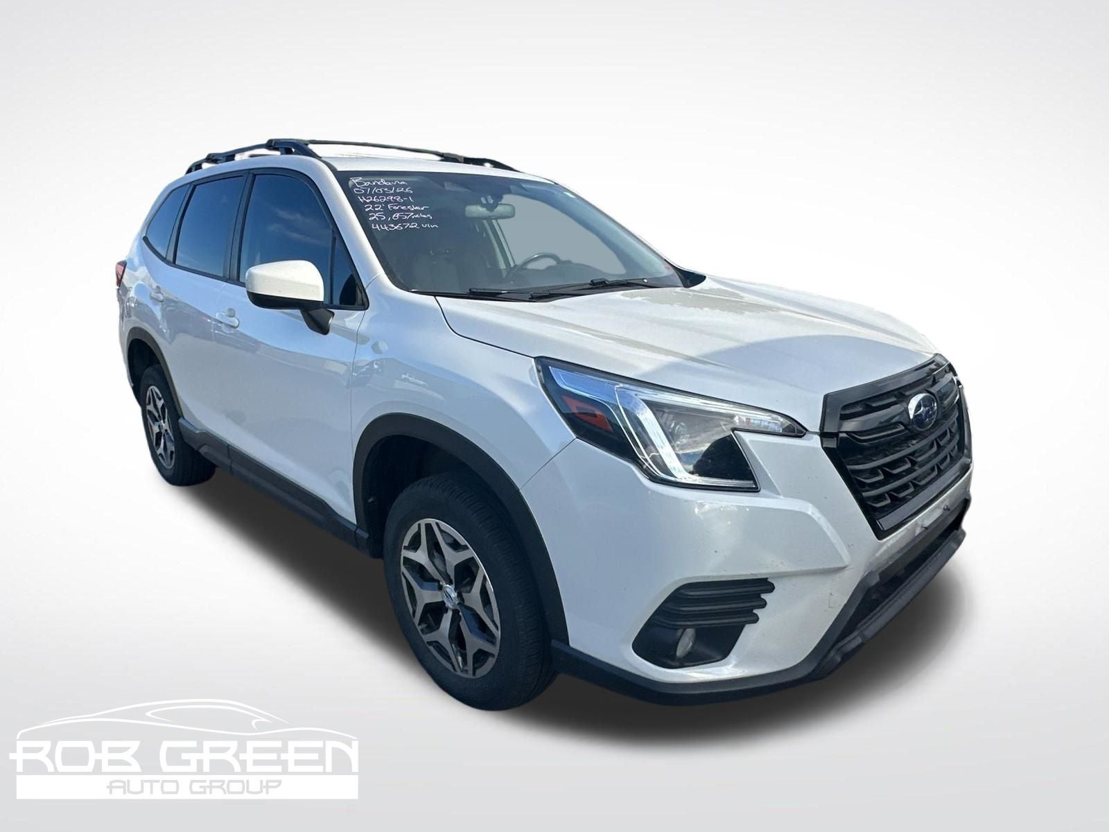 2022 Subaru Forester Premium in Crystal White Pearl — front three-quarter view